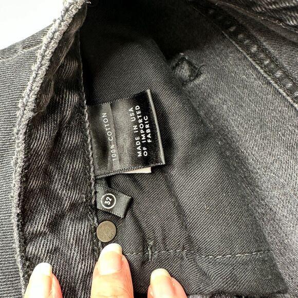 GRLFRND Cindy Hidden Button Fly High Rise Gray Cut-Off Jean Shorts Raw Hem 32 - Picture 6 of 14